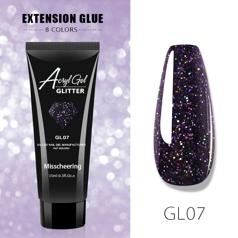 Glitter Builder Gel for Nails - Quick UV Extension Set