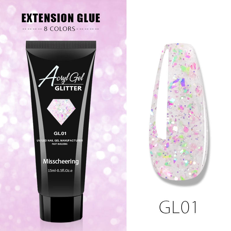 Glitter Builder Gel for Nails - Quick UV Extension Set
