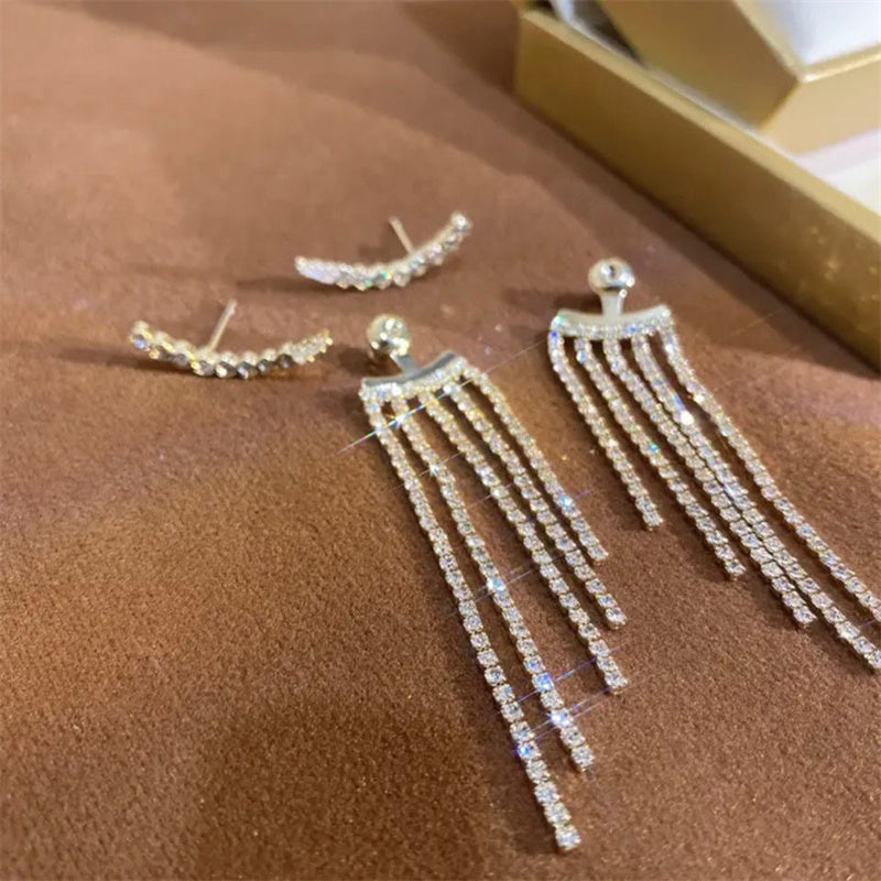 Luxury Oversized Butterfly Rhinestone Drop Earrings