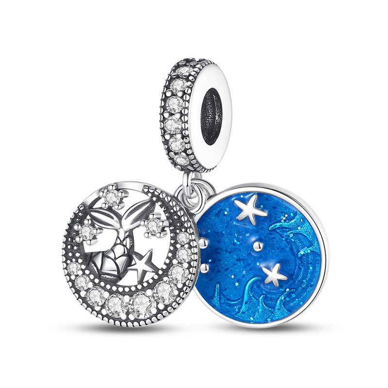Ocean Blue Dolphin and Seahorse Pendant DIY Accessories