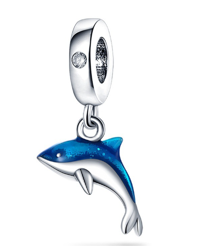 Ocean Blue Dolphin and Seahorse Pendant DIY Accessories