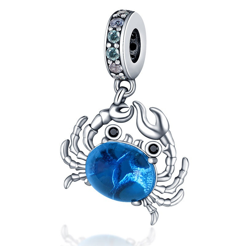 Ocean Blue Dolphin and Seahorse Pendant DIY Accessories