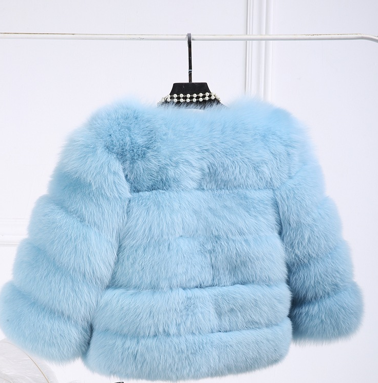 Faux Fur Slim Fit Short Fox Fur Jacket
